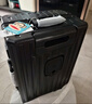 大嘴猴（paul frank）行李箱铝框拉杆箱加厚轻音万向轮旅行箱青年大容量密码箱出差皮箱 黑色/升级款/杯架/usb 20英寸 /可登机 实拍图