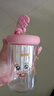 3D挂件高颜值冷萃玻璃杯茶水分离吸管杯子可爱萌趣水果杯便携手提 粉色 实拍图