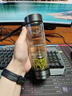 希诺双层玻璃杯磁吸式茶水分离杯子男高档茶杯水杯XN-7012紫灰色300mL 实拍图