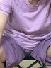 红豆居家（Hodohome）情侣全棉睡衣简约休闲风短袖家居服套装可外穿 女款香芋紫 S 160/84A 实拍图