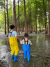 古伊萨儿童下水裤男女涉水服雨鞋雨靴轻便赶海服防水涉水裤YX1051 26 实拍图