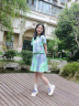 迪士尼（Disney）童装女童套装夏季2024新款中大童女孩夏装扎染纯棉短袖T恤半身裙 粉色（带安全裤） 150 建议身高140-150cm年龄11-12岁 实拍图