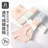 六月玫瑰（Junerose）内裤女新款纯棉档高弹纯色舒适中腰透气三角女士内裤7条装1 花色7条装 7条 L 实拍图