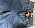 真维斯（JEANSWEST）牛仔裤女夏季高腰显瘦显高设计感直筒拖地阔腿长裤子女深蓝色2XL 实拍图