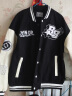 准者棒球服外套男装2025春夏新款美式复古PU皮袖休闲宽松运动夹克开衫 纯正黑【常规款】 XL 实拍图
