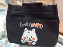 手提便当袋学生饭盒包上班族带饭小拎包便当包妈妈包手拎小包包 好开心手提包-黑色// 实拍图
