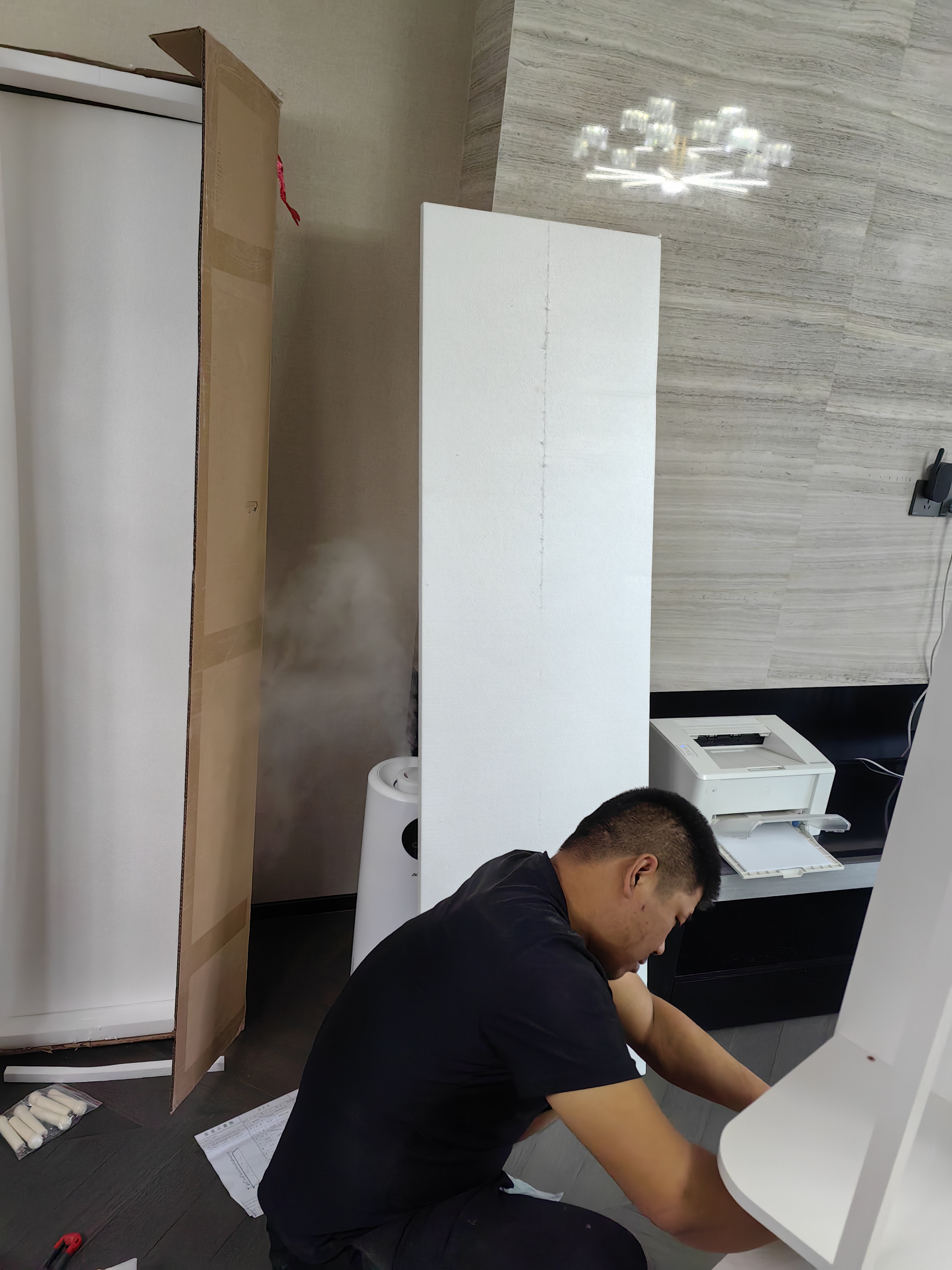 木屋记全身镜落地镜家用挂衣架一体镜子可旋转衣帽试衣镜卧室实木穿衣镜 【橡胶木】-包安装【实木】特大号-移动款2层-白色 实拍图