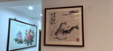 紫腾随轩齐白石装饰画新中式客厅背景墙面挂画卧室饭厅餐厅水墨虾壁画 墨虾 60*60cm红木色实木框 实拍图