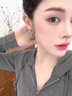 KRISTEN JUDI蓝色大花朵耳环女银针彩花瓣耳饰微镶耳钉轻奢高级感妈妈生日礼物 升级款-微镶蓝色闪立体花朵耳环 实拍图