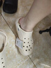 卡骆驰crocs贝拉洞洞鞋沙滩鞋包头女鞋厚底拖鞋|210062 冬日白 -11S(含智必星） 40 (250mm) 实拍图