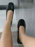 木清清工作鞋黑色皮鞋女软底工装鞋舒适平底鞋久站不累酒店秘书空姐鞋子 黑色工作皮鞋【平底款】 38 码【适合脚长240mm】 实拍图