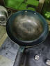 孟大锤章丘炒锅铁锅手工锻打无涂层炒菜锅老式物理轻便圆底不易粘锅平底 鱼鳞炒锅-单锅(已开锅) 34cm 实拍图