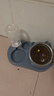 憨憨乐园 猫碗狗碗宠物食盆猫咪双碗粮盆自动饮水机喝水器喂食用品 蓝 实拍图
