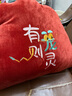 九洲鹿靠山靠垫沙发抱枕靠垫客厅靠垫办公室腰枕床头靠背垫红色 实拍图