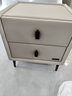 全友家居床头柜现代简约卧室家具窄宽皮艺软包收纳储物迷你立柜598KD 烟灰|围挡双抽床头柜 实拍图