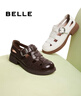 百丽（Belle）编织风罗马凉鞋商场款真皮透气休闲鞋D5H1DBK5 棕色 39 (245mm) 实拍图
