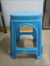 OEING加厚塑料凳子 家用塑料凳客厅餐桌凳子浴室高凳板凳简约胶凳经济 一般款蓝色 高45cm(3张起发) 实拍图