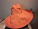 红蜻蜓（RED DRAGONFLY）防晒帽子女超大帽檐夏季旅行沙滩防紫外线太阳帽户外渔夫遮阳帽 橘红+米白 均码 实拍图