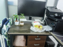 电脑桌办公简约电竞游戏桌台式机专用长条桌子 卧室家用写字书桌 加固升级-黑架灰橡木-100*60高74 实拍图