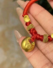 中国黄金（CHINA GOLD）小胖福黄金手链男女足金坨坨手绳宝宝周岁生日满月礼物送儿童婴儿 【今/次日达】小胖福手绳【A款红绳】约0.3g 实拍图