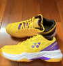 YONEX尤尼克斯羽毛球鞋yy男女同款训练透气缓震SHB101CR 黄紫 38 实拍图