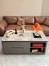 匡易茶几客厅轻奢高级感2025新款家用小户型烧水功能一体岩板功夫茶桌 深灰-灰色岩板-平面-带2凳子 120-65-50 实拍图