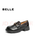 百丽（Belle）元宝乐福鞋女2025秋新棕色英伦粗跟小皮鞋单鞋D2S1DCA5 黑色-宽版 38 (240mm) 实拍图