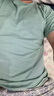 重磅纯棉短袖t恤男高档纯色印花休闲基础款内搭半袖打底衫 水晶绿 3XL  170-185斤 实拍图