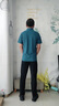 罗蒙（ROMON）爸爸夏装套装父亲夏季冰丝短袖t恤中老年休闲运动服套装男士速干 756海蓝【短袖+长裤】 2XL 【建议140斤-160斤】 晒单实拍图