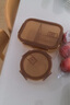 希乐扣耐热玻璃饭盒上班族带饭微波炉便当盒餐盒密封碗保鲜盒 三隔+餐包 实拍图