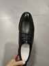 森达父亲礼物皮鞋男自营真皮牛皮上班商务正装男结婚鞋 深黑 38 实拍图