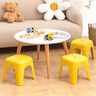 禧天龙塑料凳子家用客厅加厚成人高凳北欧简约商用椅子餐厅凳浴室马桶凳 【亮丽黄】高25厘米 方凳 1个装 实拍图
