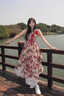 夏雨瑶油画度假吊带连衣裙夏季不规则气质长裙A显瘦氛围感胖mm大码200斤 【两件套 露背】露背裙+内搭裙 L 【建议100-130斤】 实拍图
