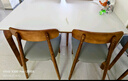 晨巢餐桌 中古风全实木岩板餐桌椅组合家用小户型长方形客厅简约饭桌 胡桃色-哑光纯白岩板+软包羊角椅 1.2m 单餐桌 实拍图
