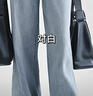 对白【杜鹃同款】新复古回潮牛仔半身裙女春季新款2025宽松开叉a字裙 水洗蓝 XL 实拍图