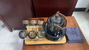 忆壶茶（YIHUTEA） 茶壶玻璃泡茶壶侧把过滤煮茶壶加厚耐热电陶炉烧水壶养生煮茶器 【11件套】1000ML黑色套装 实拍图