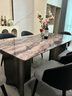 繁简先生轻奢大理石餐桌天然超晶石高端餐桌椅子全套小户型奢石方桌吃饭桌 慕尼黑桌面-黑钛镜面框架【268#椅】 1.6米 单餐桌 实拍图