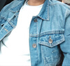 真维斯（JEANSWEST）牛仔夹克男2025秋季柔软舒适潮流翻领夹克外套男装深蓝色4XL 实拍图
