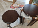 家逸（JIAYI）实木凳子小板凳餐凳椅子高矮凳休闲登子餐厅櫈子圆凳家用可叠放 胡桃色-加固升级款【六把整装】 实拍图