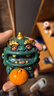 BOSSY故宫风文创招财石狮子一对好事发生创意工艺品摆件公司个人伴手礼 前程似锦【彩金】+长木底座+礼盒 实拍图