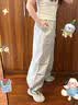 棉致美式工装运动休闲裤子女夏季薄款2026新款小个子高腰潮流阔腿裤 410杏色【高品质24.5】 L 100-115斤 实拍图