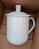 洁雅杰陶瓷茶杯 带盖水杯子(350ml)陶瓷茶杯陶瓷办公杯 纯白国家补贴 实拍图