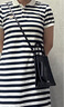 CHARLES&KEITH纯色褶皱磁吸手提斜挎托特包包女包生日礼物CK2-30782347 Jet Black黑色 S 实拍图