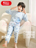 红豆儿童睡衣男女童家居服纯棉长袖长裤套装春夏套头空调服J3121 150 实拍图
