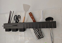 刀架壁挂式免打孔厨房用品多功能菜刀置物架刀具筷子筒一体收纳架 【优雅黑】30CM 单筷筒+4挂钩 实拍图