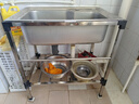 水贞厨房简易不锈钢水槽单槽加厚大单盆带支架水盆洗菜盆洗碗池架子 加厚钢68*44带支架基础款 实拍图