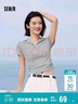 森马（Semir）代露娃|polo衫女短款辣妹衬衫2025夏刺绣凉感紧身T恤09325115005 实拍图