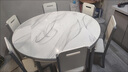 田园驿站轻奢微晶石餐桌椅组合实木岩板大理石餐桌家用伸缩折叠圆吃饭桌子 象牙白【微晶石】 1.35m  一桌六椅 实拍图