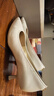 思加图孙俪同款2025新款Melody高跟鞋法式细跟CK单鞋EGK05AQ5 米白-牛皮（跟高4CM） 35 实拍图