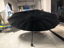 天堂伞加大号加固加厚抗风男士雨伞超大伞三人手动晴雨两用遮阳定制伞 酒红【黑胶款】 12骨-直径124cm 实拍图